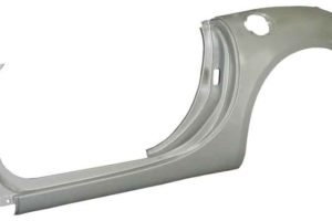 silver quarter door part for a car